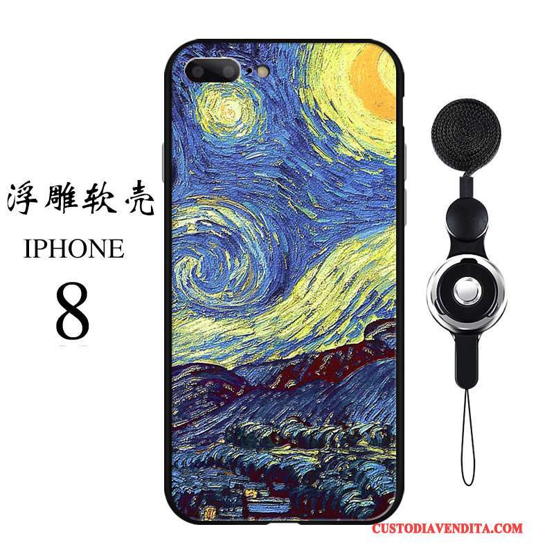 Custodia iPhone 8 Creativo Telefono Nuovo, Cover iPhone 8 Silicone Morbido Anti-caduta