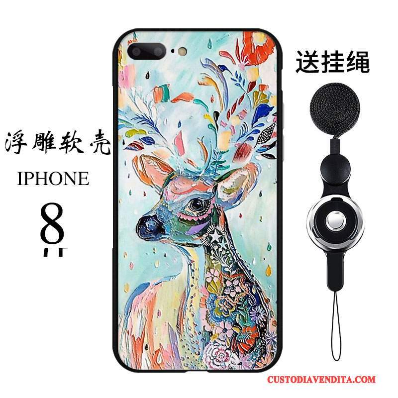 Custodia iPhone 8 Creativo Telefono Nuovo, Cover iPhone 8 Silicone Morbido Anti-caduta