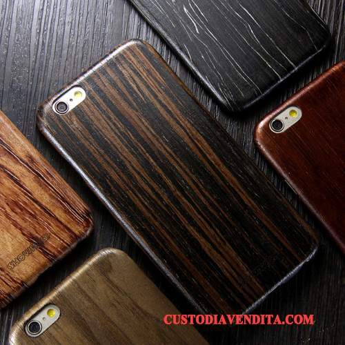 Custodia iPhone 8 Legno Massello Telefono Tendenza, Cover iPhone 8 Protezione Legno Cachi