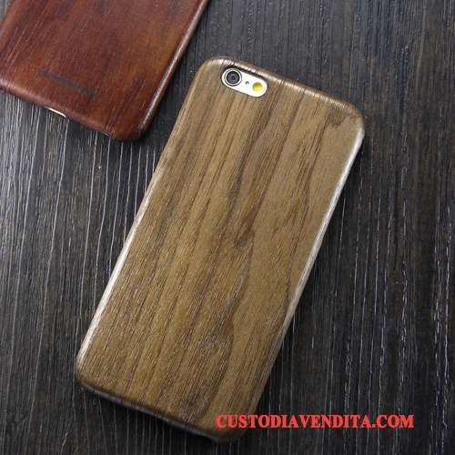 Custodia iPhone 8 Legno Massello Telefono Tendenza, Cover iPhone 8 Protezione Legno Cachi