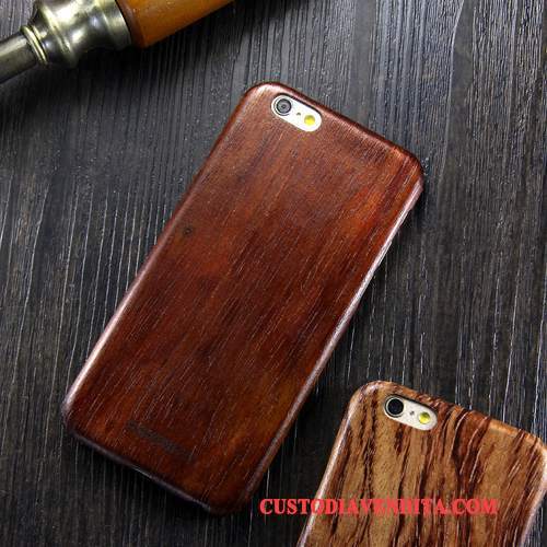 Custodia iPhone 8 Legno Massello Telefono Tendenza, Cover iPhone 8 Protezione Legno Cachi