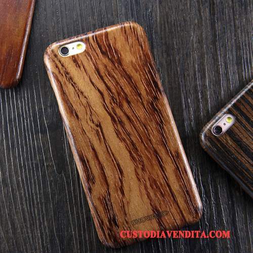 Custodia iPhone 8 Legno Massello Telefono Tendenza, Cover iPhone 8 Protezione Legno Cachi