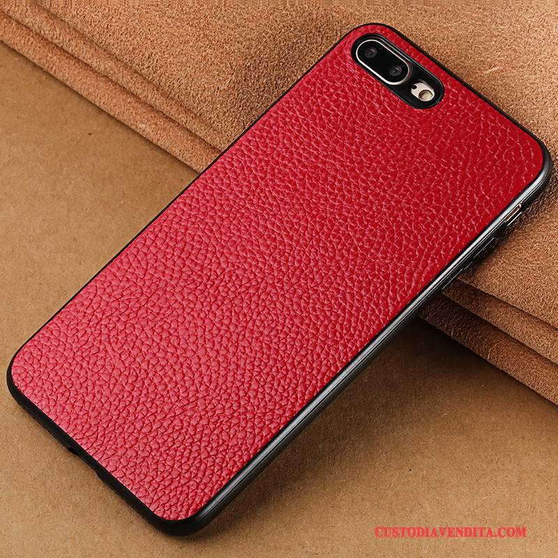 Custodia iPhone 8 Pelle Anti-caduta Tutto Incluso, Cover iPhone 8 Creativo Telefono Rosso