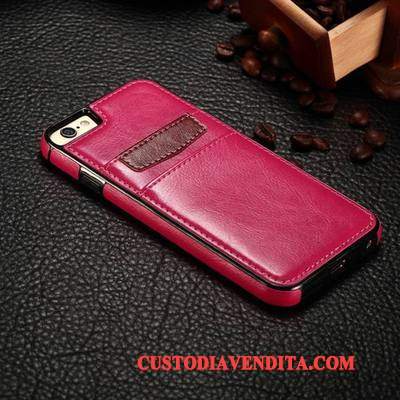 Custodia iPhone 8 Pelle Rosso Anti-caduta, Cover iPhone 8 Coperchio Posteriore Tutto Incluso