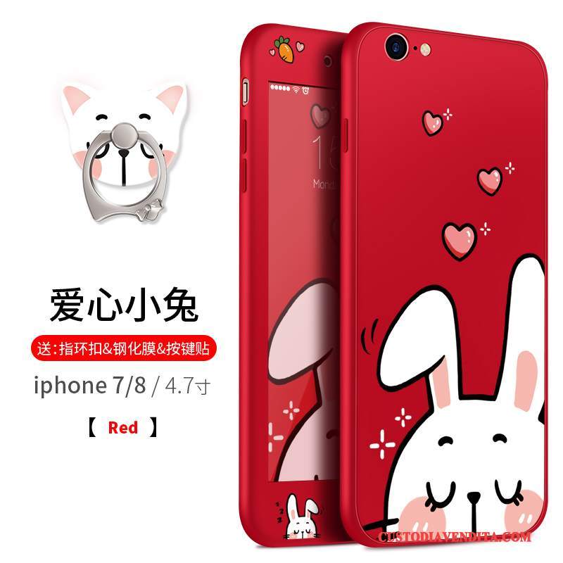 Custodia iPhone 8 Plus Cartone Animato Telefono Rosso, Cover iPhone 8 Plus Silicone Ornamenti Appesi Sottili