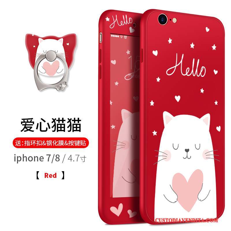 Custodia iPhone 8 Plus Cartone Animato Telefono Rosso, Cover iPhone 8 Plus Silicone Ornamenti Appesi Sottili