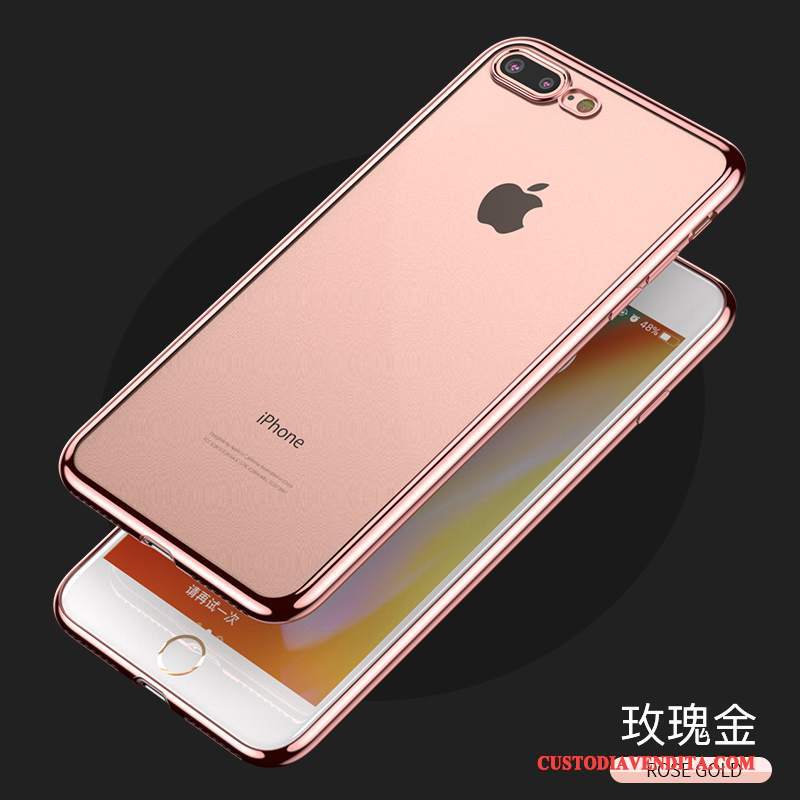 Custodia iPhone 8 Plus Colore Anti-caduta Trasparente, Cover iPhone 8 Plus Silicone Telefono Sottile