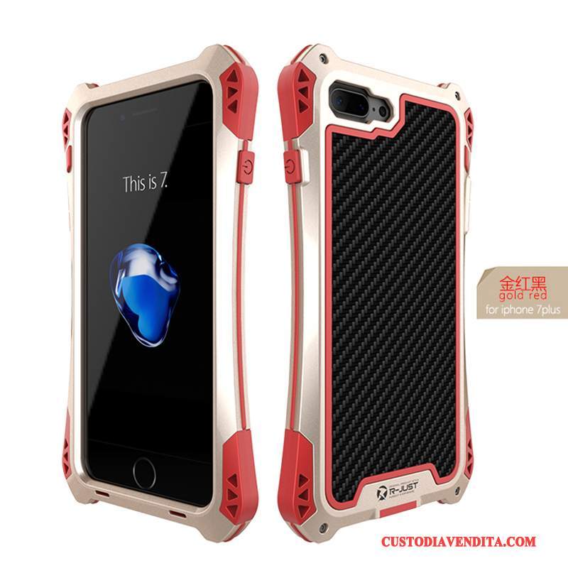 Custodia iPhone 8 Plus Creativo Orotelefono, Cover iPhone 8 Plus Protezione Metallo Anti-caduta