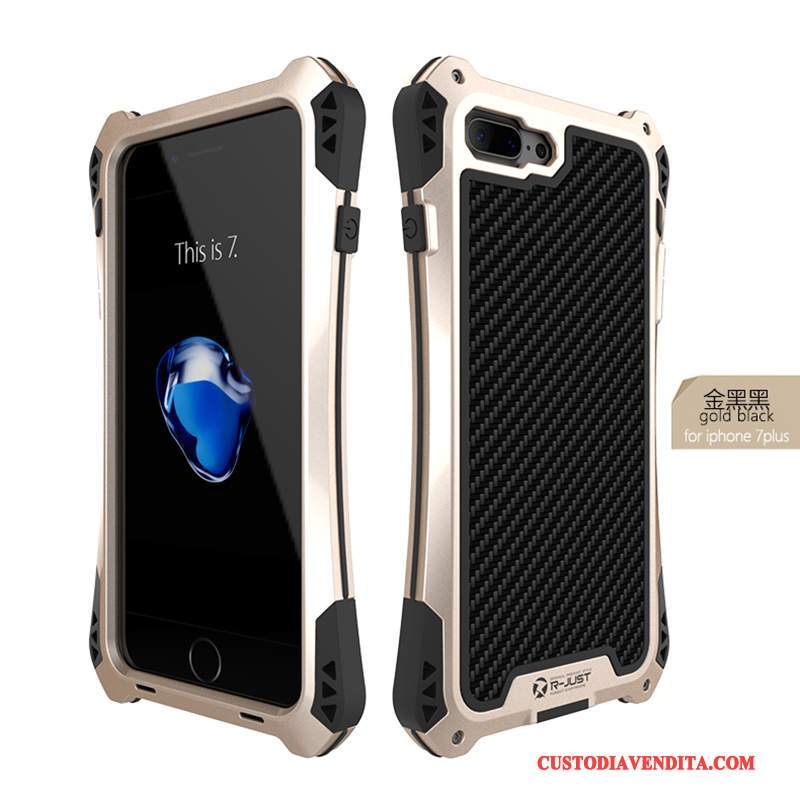 Custodia iPhone 8 Plus Creativo Orotelefono, Cover iPhone 8 Plus Protezione Metallo Anti-caduta