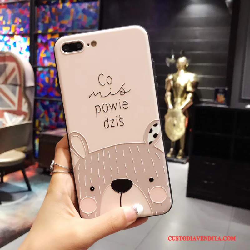 Custodia iPhone 8 Plus Creativo Rosatelefono, Cover iPhone 8 Plus Protezione Di Personalità Coniglio