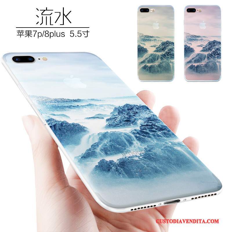 Custodia iPhone 8 Plus Creativo Tutto Incluso Morbido, Cover iPhone 8 Plus Silicone Macchiati Di Personalità