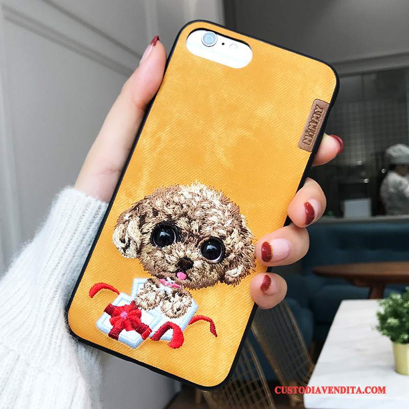 Custodia iPhone 8 Plus Nuovo Ricamo, Cover iPhone 8 Plus Marchio Di Tendenza Giallo