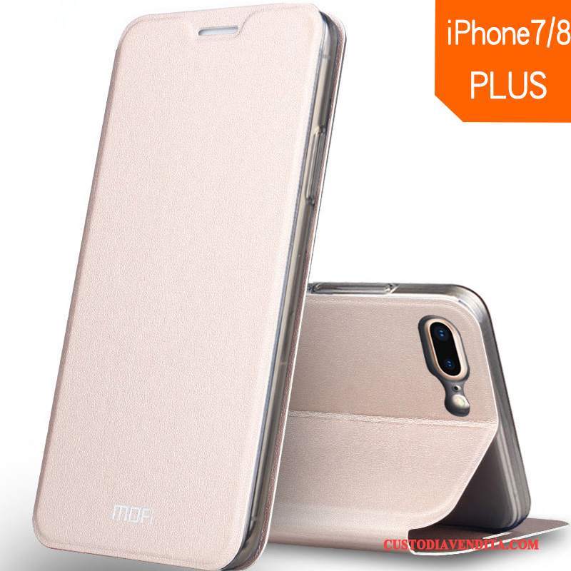 Custodia iPhone 8 Plus Pelle Oro Morbido, Cover iPhone 8 Plus Protezione Telefono Tutto Incluso