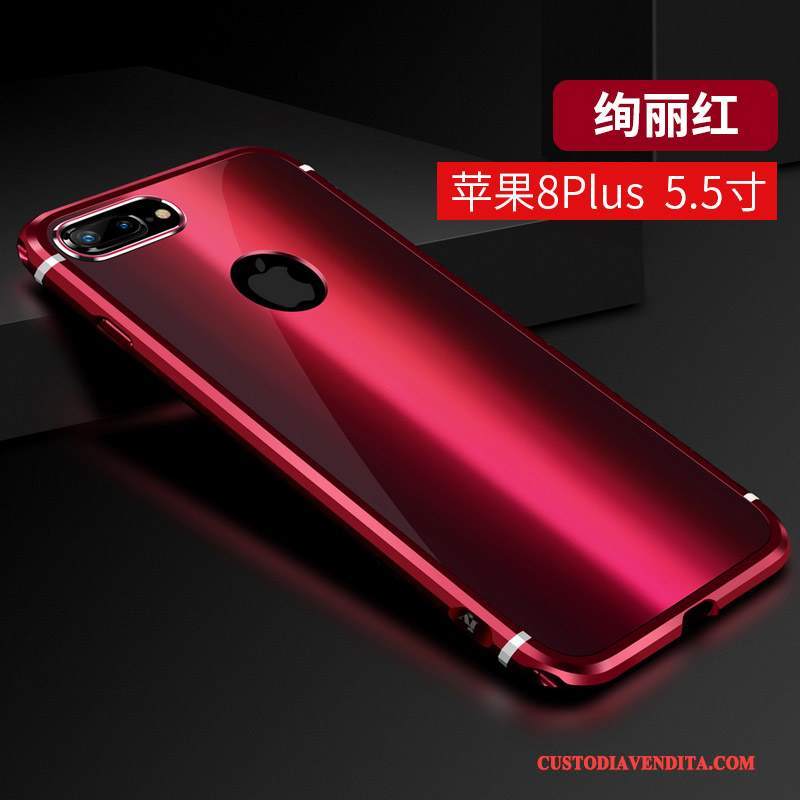 Custodia iPhone 8 Plus Rosso Tendenza, Cover iPhone 8 Plus Telefono Lusso