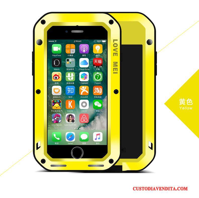 Custodia iPhone 8 Plus Silicone All'aperto Decompressione, Cover iPhone 8 Plus Protezione Tre Difese Giallo