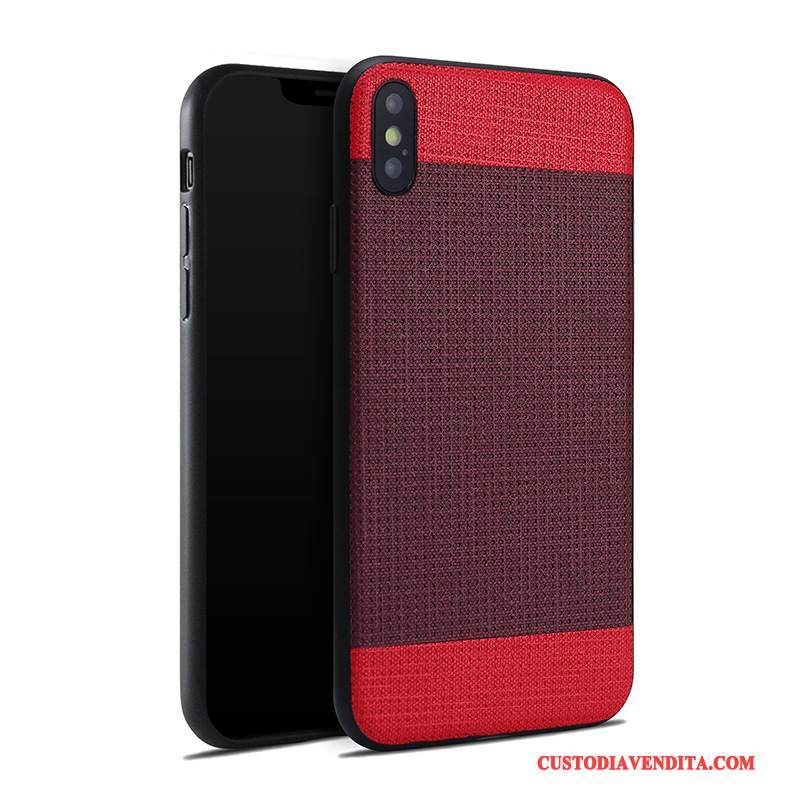 Custodia iPhone 8 Plus Silicone Anti-caduta Tendenza, Cover iPhone 8 Plus Pelle Nuovo Rosso