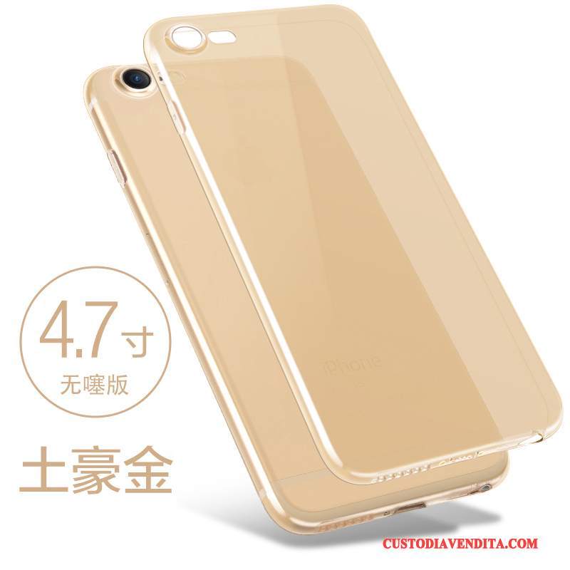 Custodia iPhone 8 Plus Silicone Morbido Oro, Cover iPhone 8 Plus Telefono Sottile