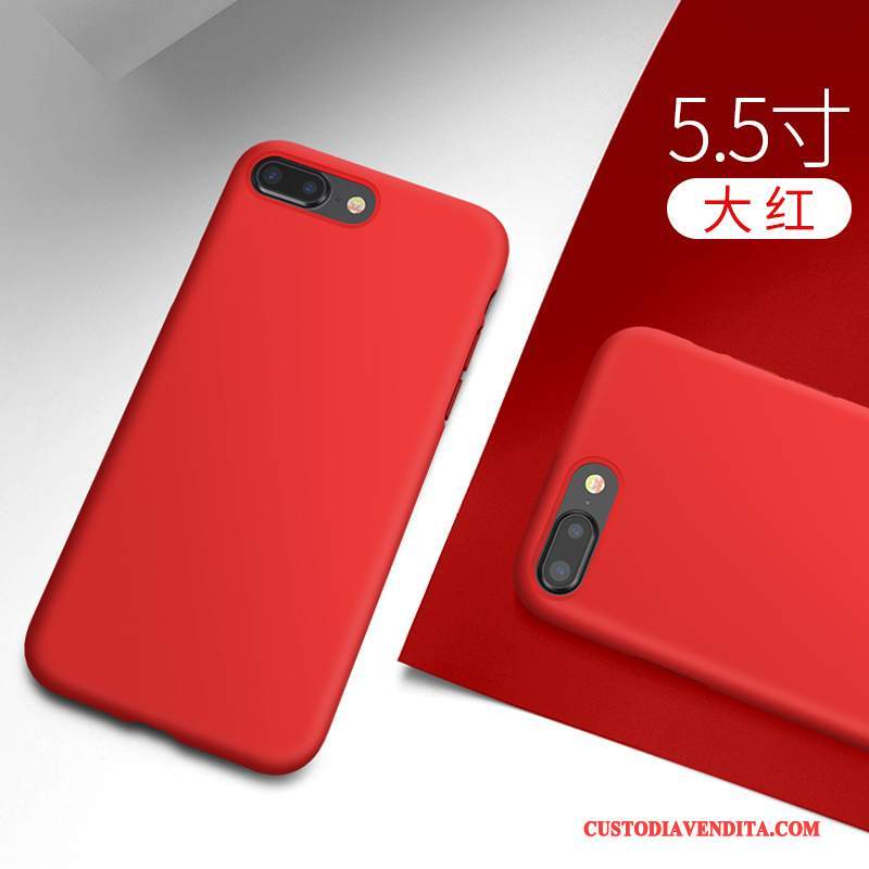 Custodia iPhone 8 Plus Silicone Rosso Macchiati, Cover iPhone 8 Plus Protezione Marchio Di Tendenza Modello