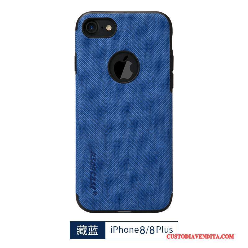 Custodia iPhone 8 Plus Silicone Semplici Blu, Cover iPhone 8 Plus Protezione Telefono Giallo