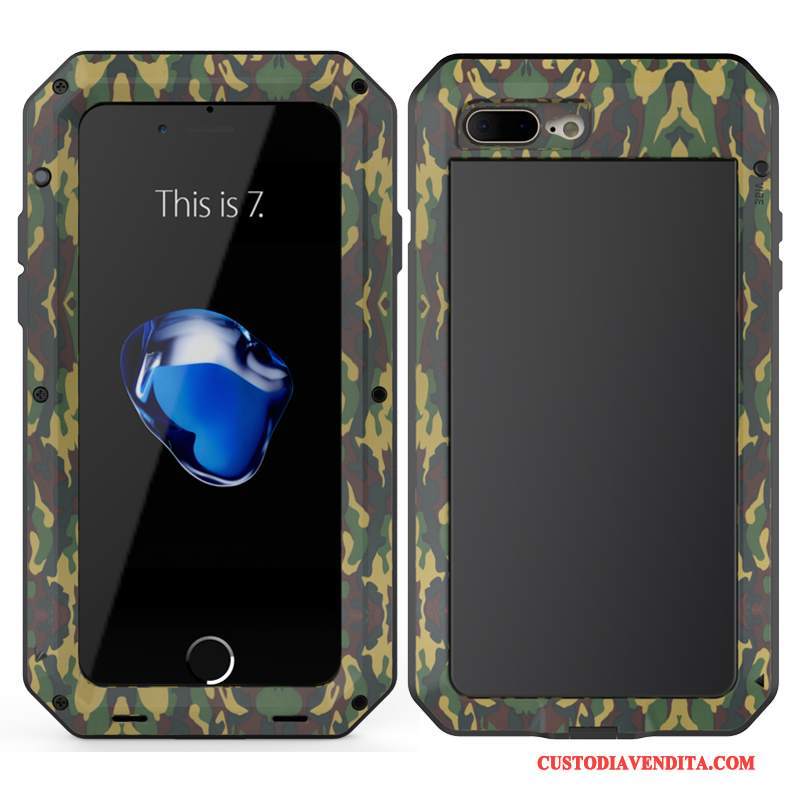 Custodia iPhone 8 Plus Silicone Telaiotelefono, Cover iPhone 8 Plus Protezione Metallo Anti-caduta