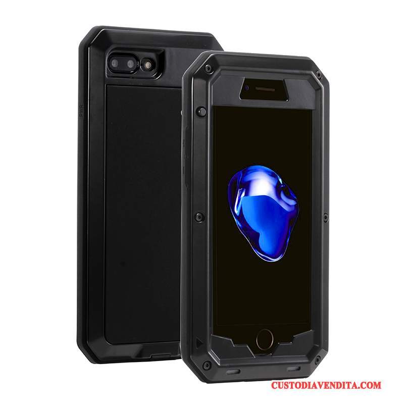 Custodia iPhone 8 Plus Silicone Telaiotelefono, Cover iPhone 8 Plus Protezione Metallo Anti-caduta