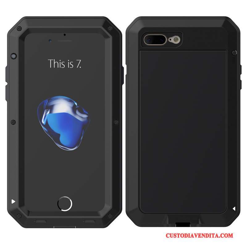 Custodia iPhone 8 Plus Silicone Telaiotelefono, Cover iPhone 8 Plus Protezione Metallo Anti-caduta