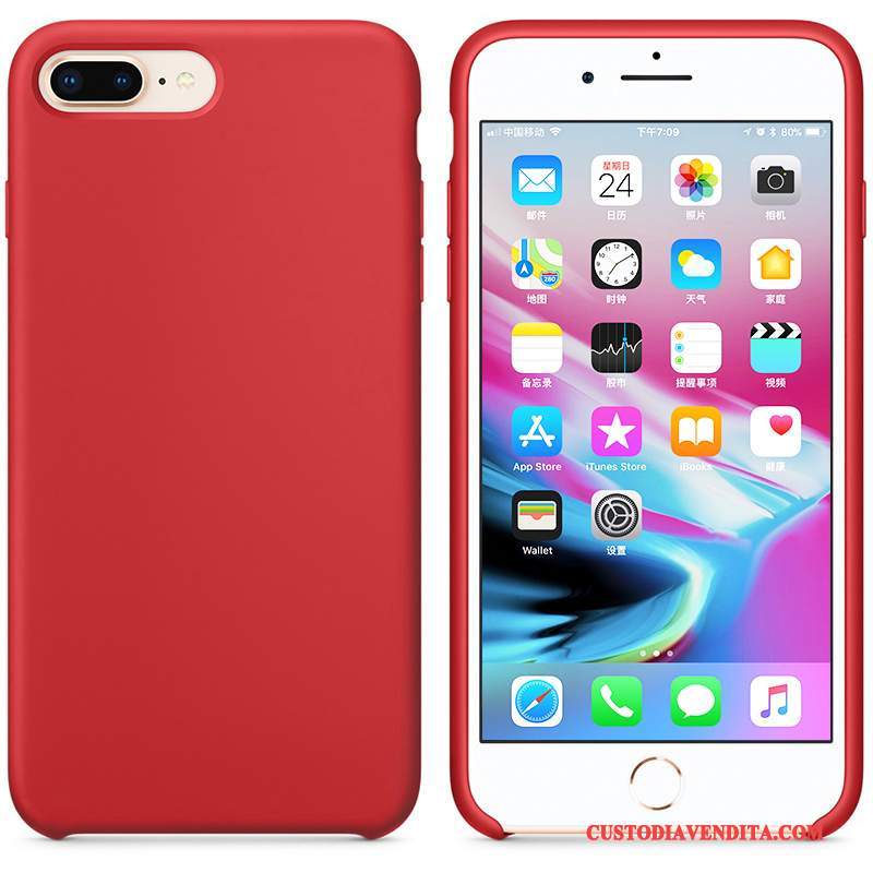 Custodia iPhone 8 Plus Silicone Tutto Incluso Blu, Cover iPhone 8 Plus Telefono Morbido