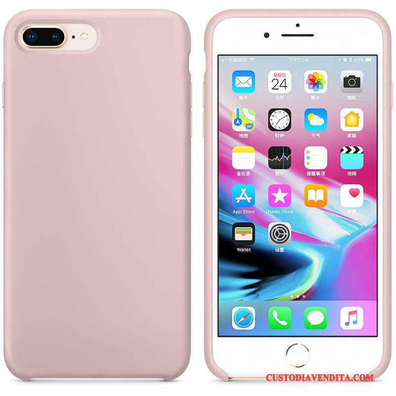 Custodia iPhone 8 Plus Silicone Tutto Incluso Blu, Cover iPhone 8 Plus Telefono Morbido