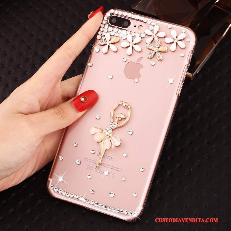 Custodia iPhone 8 Plus Strass Con Strass Blu, Cover iPhone 8 Plus Protezione Trasparente Nuovo