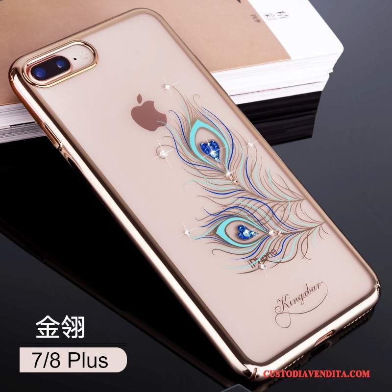 Custodia iPhone 8 Plus Strass Telefono Tendenza, Cover iPhone 8 Plus Trasparente Tutto Incluso