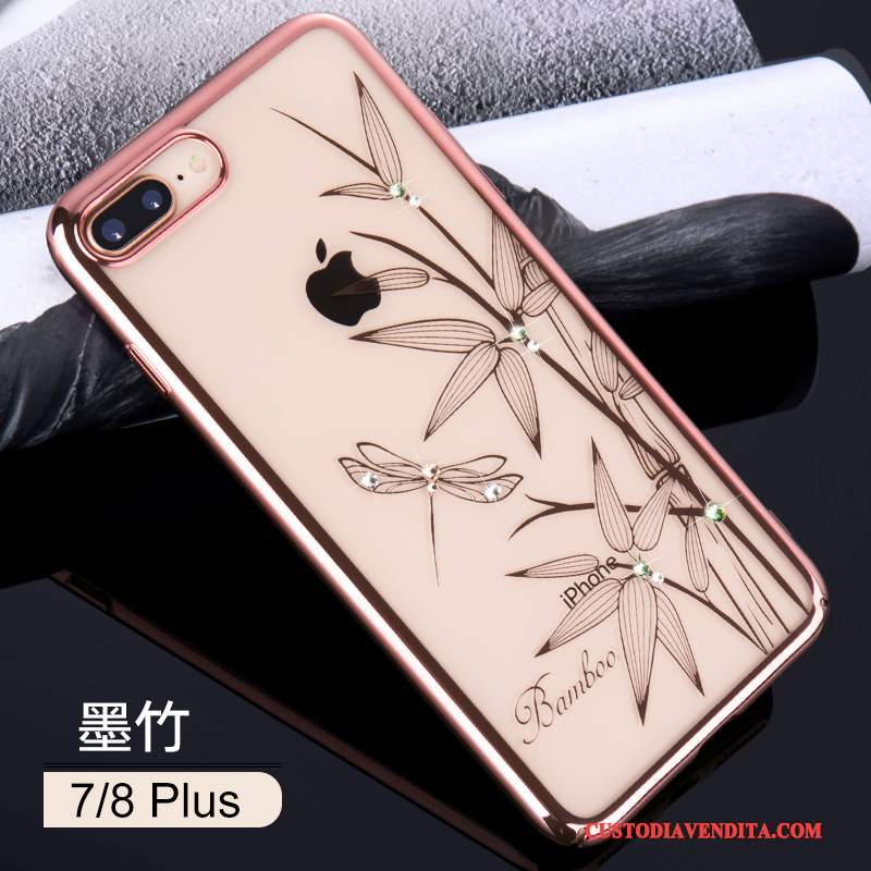 Custodia iPhone 8 Plus Strass Telefono Tendenza, Cover iPhone 8 Plus Trasparente Tutto Incluso