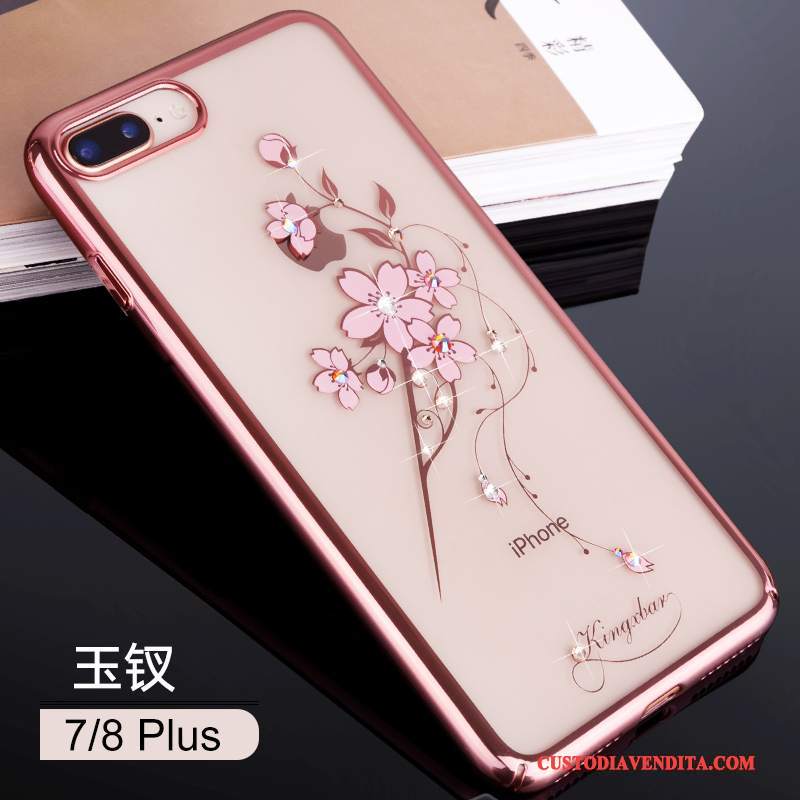 Custodia iPhone 8 Plus Strass Telefono Tendenza, Cover iPhone 8 Plus Trasparente Tutto Incluso