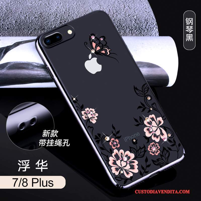 Custodia iPhone 8 Plus Strass Telefono Tendenza, Cover iPhone 8 Plus Trasparente Tutto Incluso