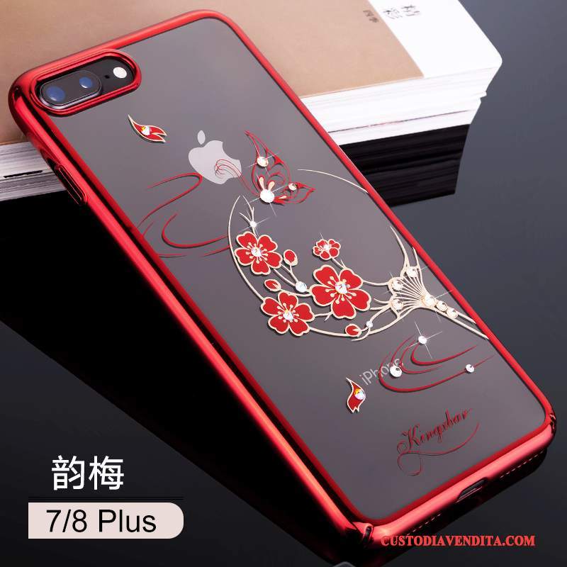 Custodia iPhone 8 Plus Strass Telefono Tendenza, Cover iPhone 8 Plus Trasparente Tutto Incluso