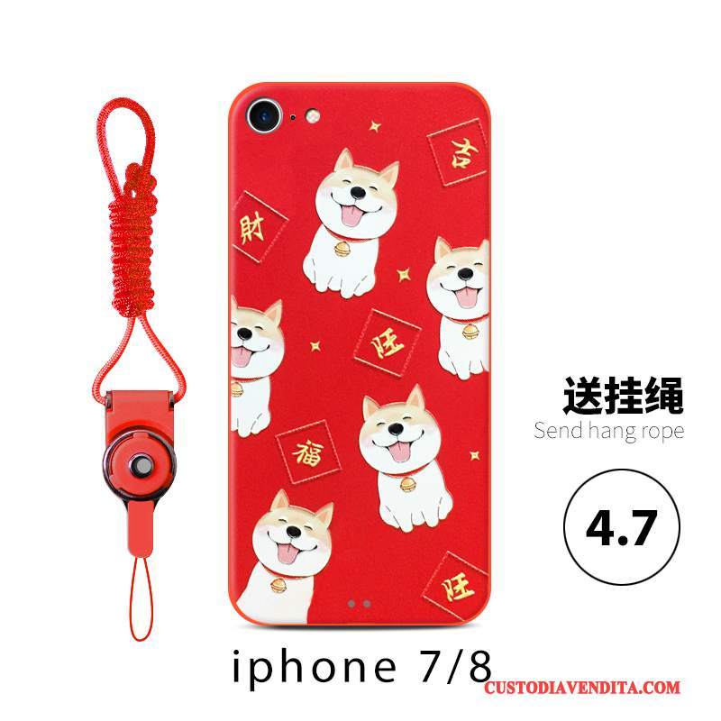 Custodia iPhone 8 Plus Tutto Incluso Anti-caduta, Cover iPhone 8 Plus Telefono Rosso