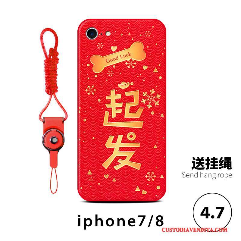 Custodia iPhone 8 Plus Tutto Incluso Anti-caduta, Cover iPhone 8 Plus Telefono Rosso