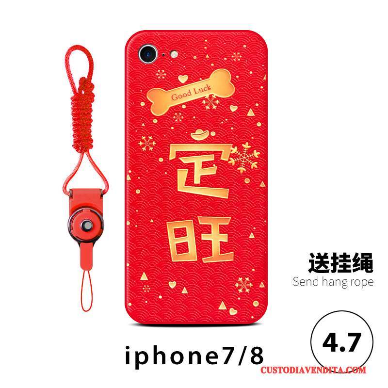 Custodia iPhone 8 Plus Tutto Incluso Anti-caduta, Cover iPhone 8 Plus Telefono Rosso