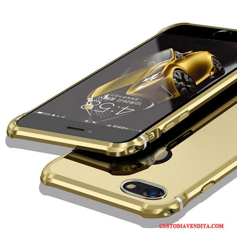 Custodia iPhone 8 Protezione Oro Difficile, Cover iPhone 8 Telefono Metallo