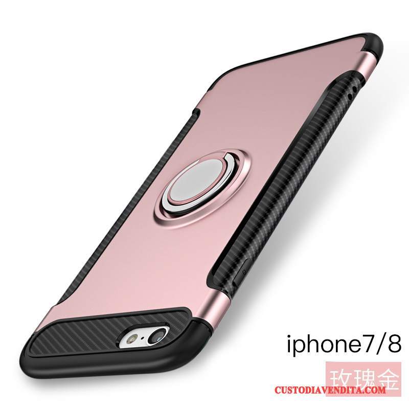 Custodia iPhone 8 Protezione Ring Tutto Incluso, Cover iPhone 8 Supporto Rosa