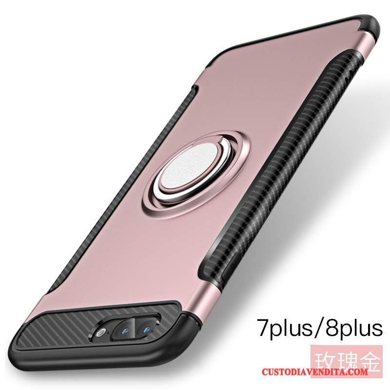 Custodia iPhone 8 Protezione Ring Tutto Incluso, Cover iPhone 8 Supporto Rosa