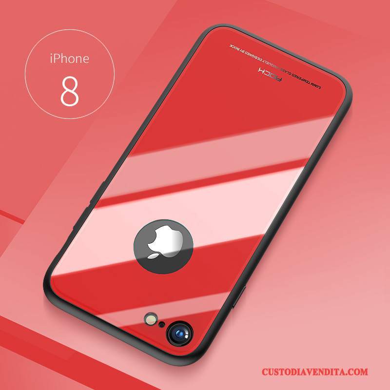 Custodia iPhone 8 Protezione Rosso Tendenza, Cover iPhone 8 Difficile Anti-caduta