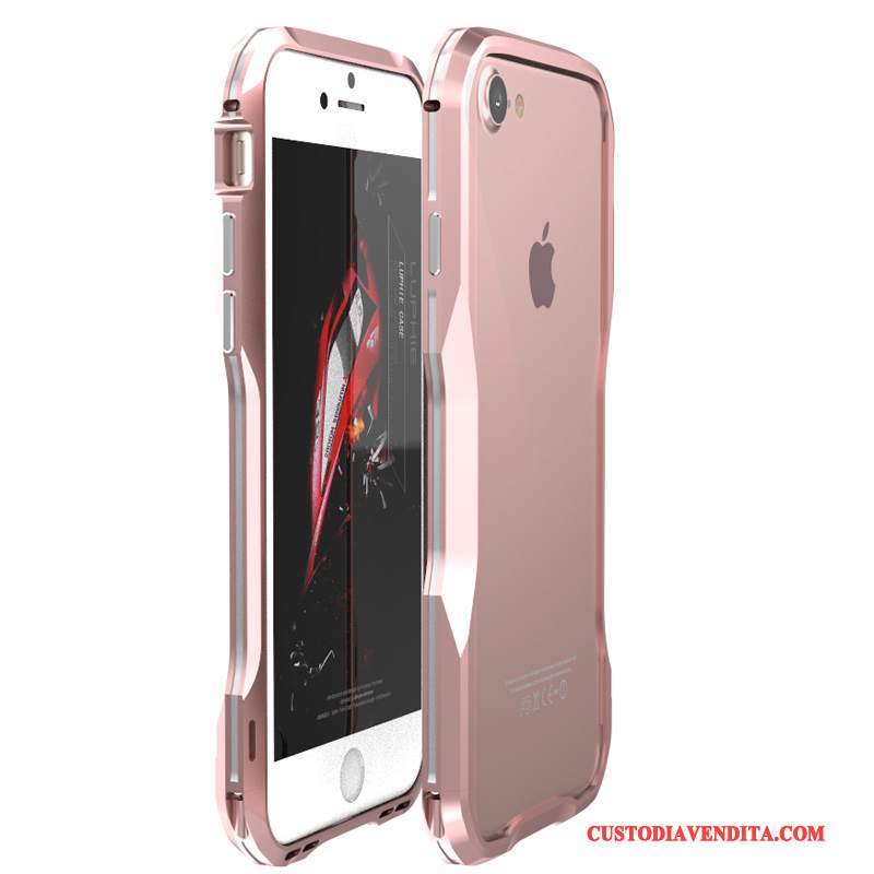 Custodia iPhone 8 Protezione Telaio Difficile, Cover iPhone 8 Rosa Anti-caduta