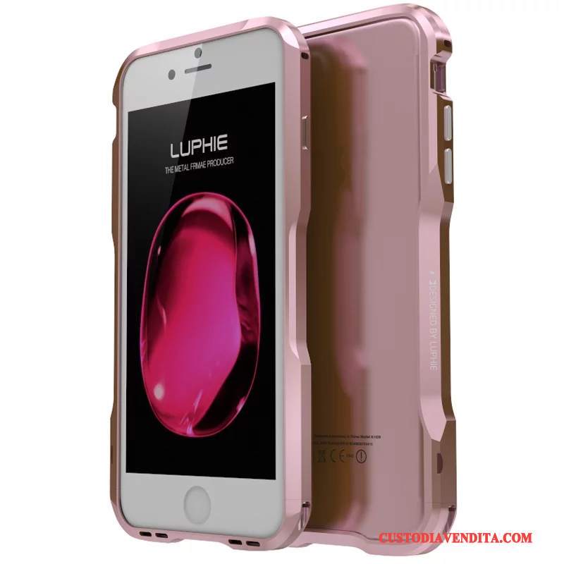 Custodia iPhone 8 Protezione Telaio Difficile, Cover iPhone 8 Rosa Anti-caduta