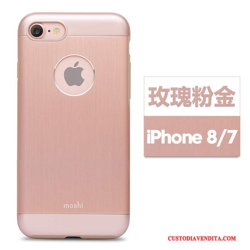 Custodia iPhone 8 Protezione Telefono Rosa, Cover iPhone 8 Metallo Ogni Giorno