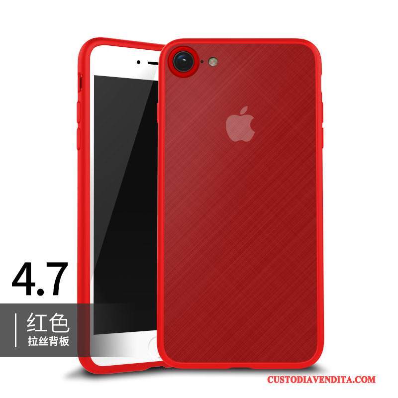 Custodia iPhone 8 Silicone Anti-caduta Rosso, Cover iPhone 8 Morbido Telaio