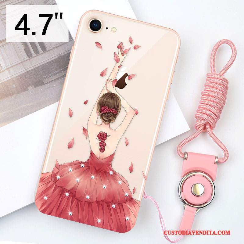 Custodia iPhone 8 Silicone Nuovo Rosa, Cover iPhone 8 Tutto Incluso Trasparente