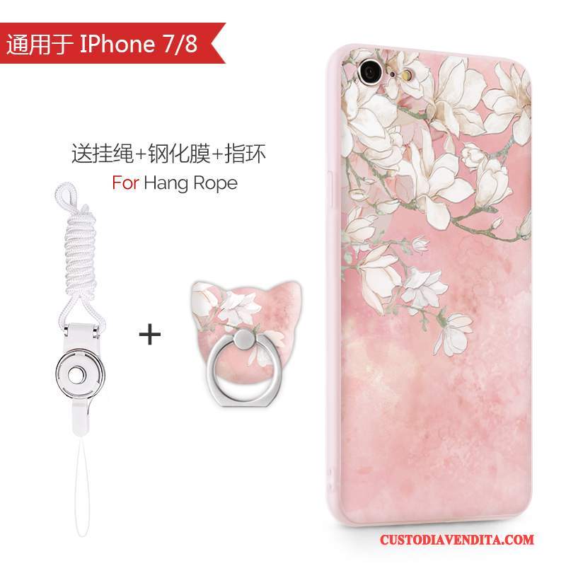 Custodia iPhone 8 Silicone Rosa Chiaro, Cover iPhone 8 Protezione Telefono Morbido