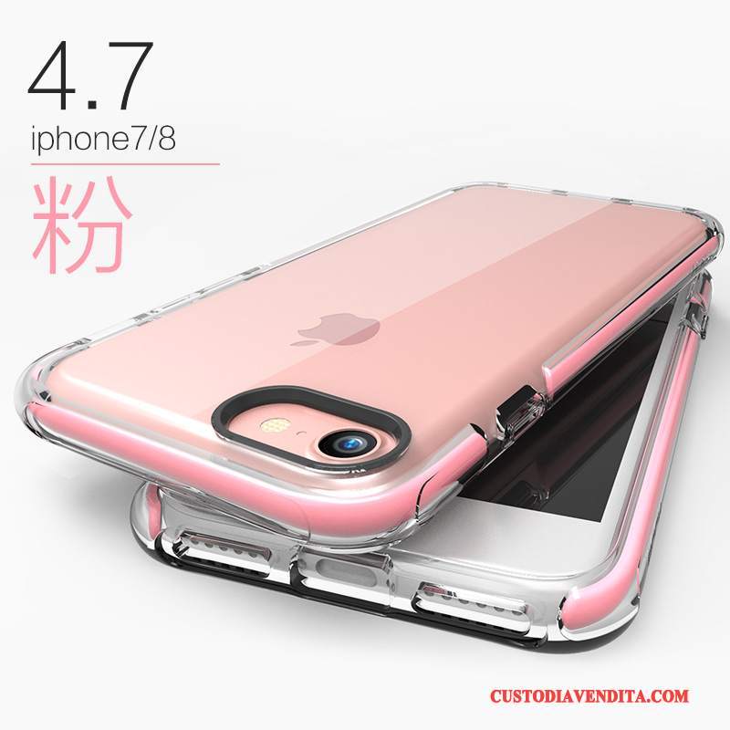 Custodia iPhone 8 Silicone Tutto Incluso Trasparente, Cover iPhone 8 Morbidotelefono