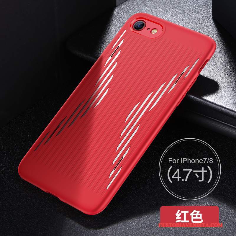 Custodia iPhone 8 Sottile Anti-caduta, Cover iPhone 8 Rosso Marchio Di Tendenza