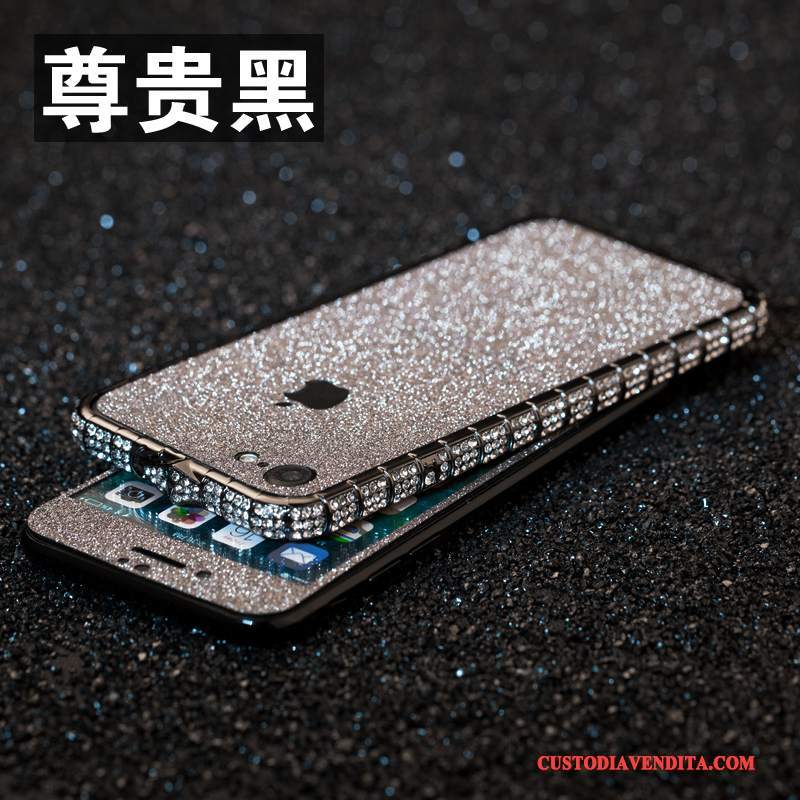 Custodia iPhone 8 Strass Con Strass Telaio, Cover iPhone 8 Protezione Anti-caduta Rosa